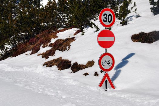 Strange scenario on the Dolomites Mountains in Italy