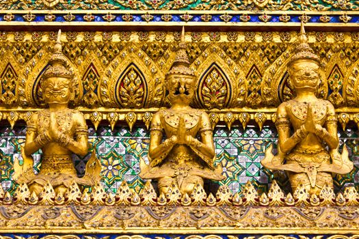 Stucco Thai art style in Grand Palace Bangkok Thailand