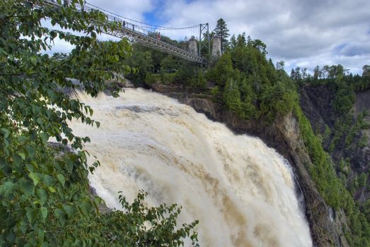 Detail of the Montmorency Falls in Quebec, Canada