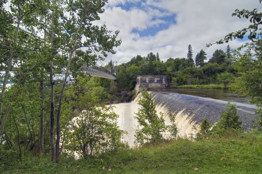 Detail of the Montmorency Falls in Quebec, Canada