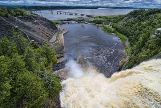 Detail of the Montmorency Falls in Quebec, Canada