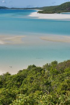 Overview of Whitehaven Beach Area in the Whitsundays Archipelago, East Australia