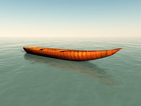  A boat floating on the oceanic water.