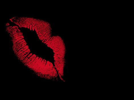 Illustration - Lips on blank background, ideal for romance related designs