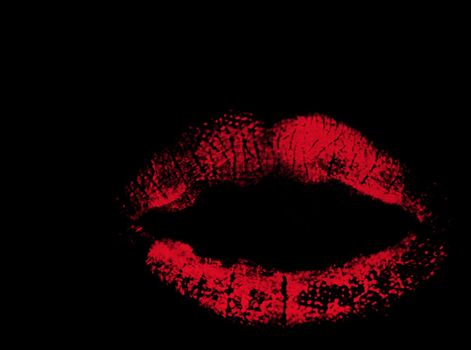 Illustration - Lips on blank background, ideal for romance related designs