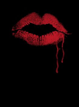 Illustration - Lips on blank background - Vampire Kiss