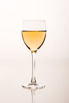 drink series: white wine glass over white