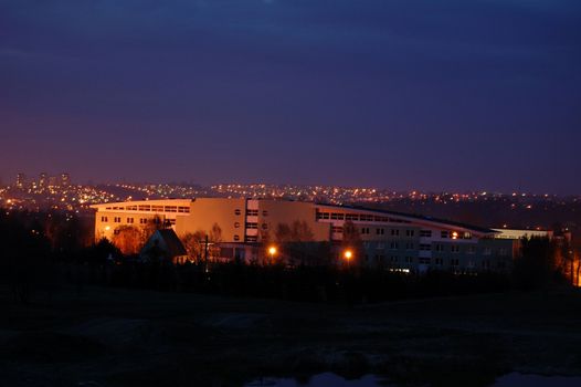 city lights by night in Poland