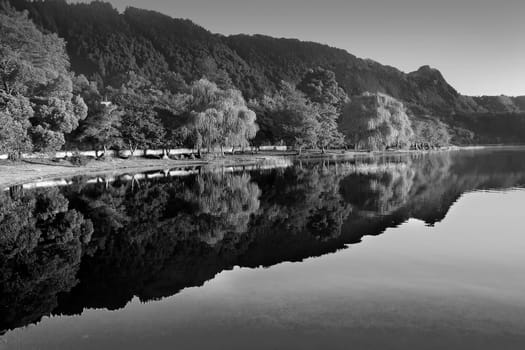 Azores black and white landscape