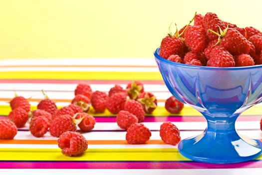 food serias: raspberries in the blue bow