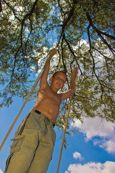 leisure series: boy on the wild swing