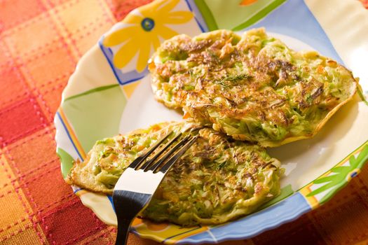 food serias: cabbage pancake on the plate