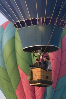 hot air balloon rising at "Hot Air Balloon Harvest", Greeley, Colorado, October 28, 2007