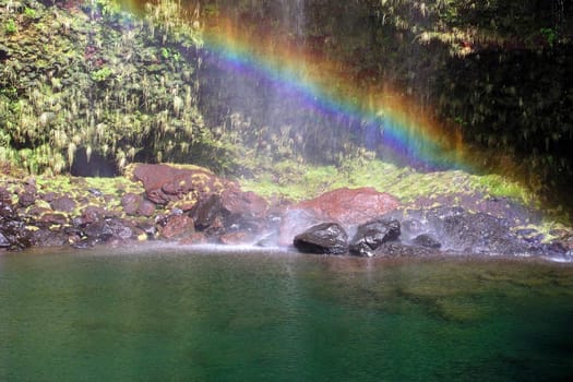 rainbow on lagoon in Madeira Island        