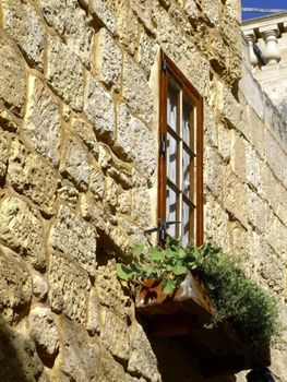 Medieval facade of house in the old city of Mdina, Malta