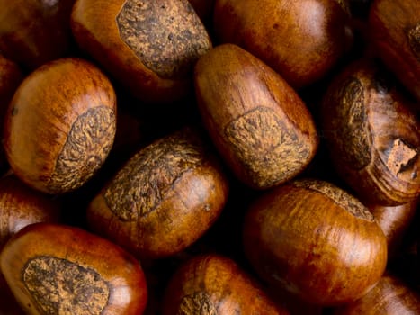 close up of roasted chestnuts