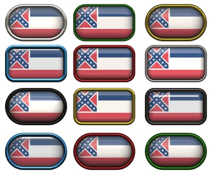 twelve Great buttons of the Flag of Mississippi