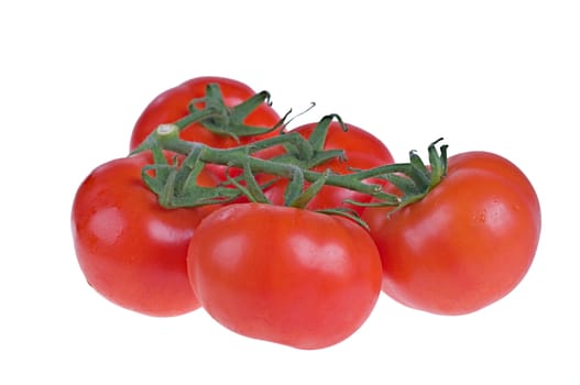 fresh juicy red tomatoes isolated on white background 