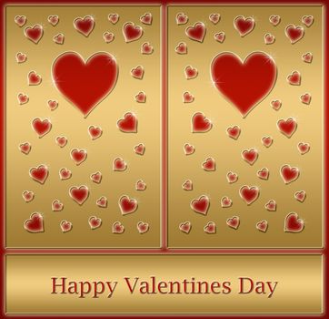 beautiful red and gold valentines card