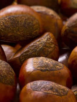 close up of roasted chestnuts