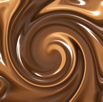 image of delicious melted chocolate swirl