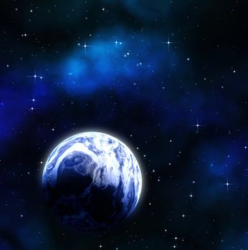 great image of a blue earth like planet in space