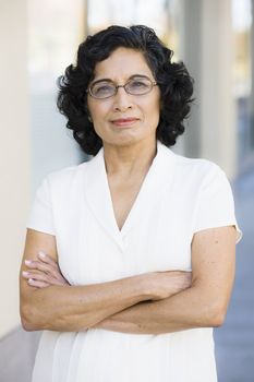 Portrait of an Indian Businesswoman Standing Outside With Arms Crossed