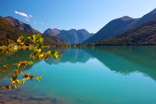 View of the beautiful nature of Stryn, Norway