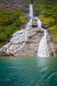 View of the beautiful nature of Geiranger, Norway