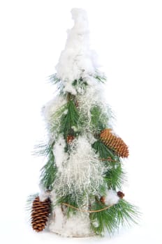 Decorative stylish christmas tree isolated on white background