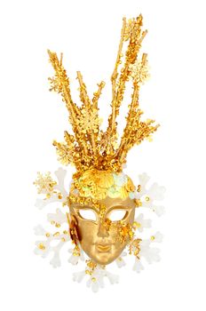 Isolated decorative mask on white background with clipping paths