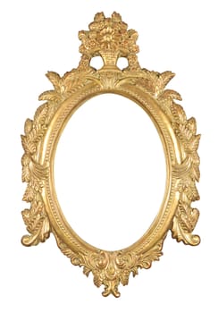 isolated decorative bronze frame with clipping path