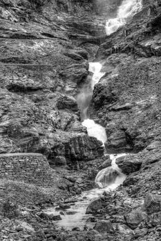 Trollstigen in Norway, the famous road photographed from below