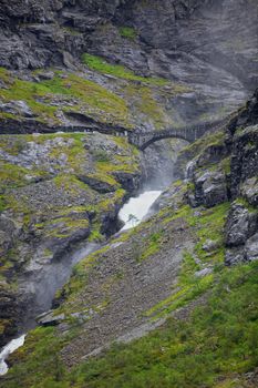 Trollstigen in Norway, the famous road photographed from below