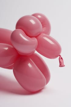 close up of a pink balloon sheep