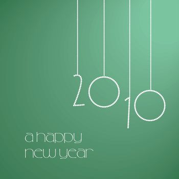Happy New Year - green vector illustration