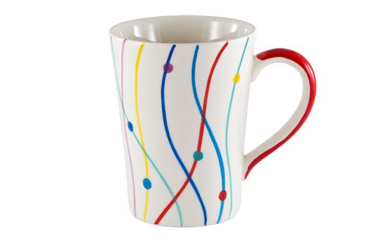 colorful cup isolated on the white background