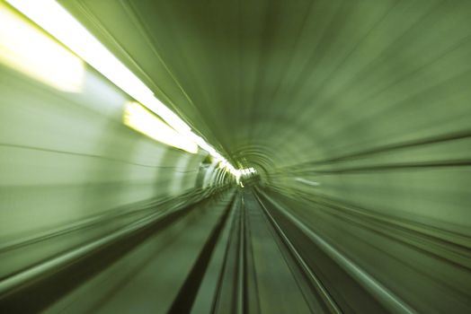 Metro tunnel blurry abstract shoot of speed