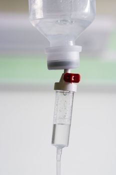 Infusion bottle closeup in vertical