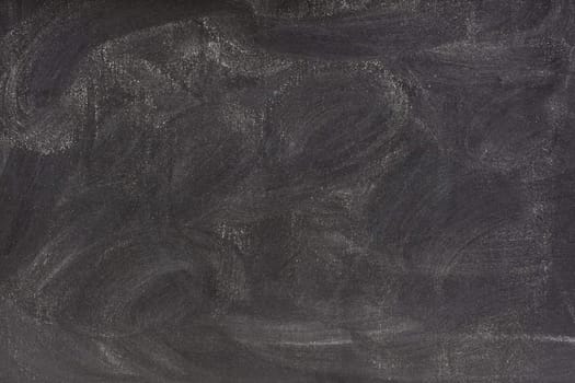 blank blackboard with white chalk dust and strong smudge patterns