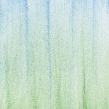 green and blue abstract background - vertical smudges of soft pastel crayons on white paper