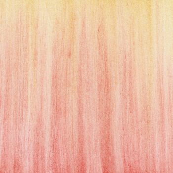 red yellow abstract background - vertical smudges of soft pastel crayons on white paper