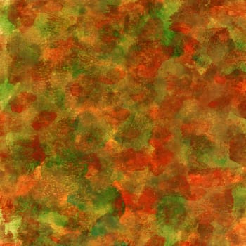 fall colors (red, green, orange, yellow)  watercolor painted abstract with scratch paper texture, self made