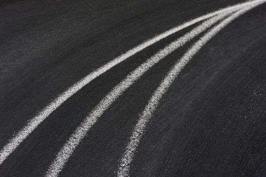 future or progress concept - converging lines abstract, white chalk drawing on blackboard