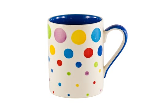 colorful cup isolated on the white background