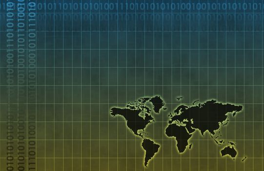 Global Business System Data as Background Wallpaper