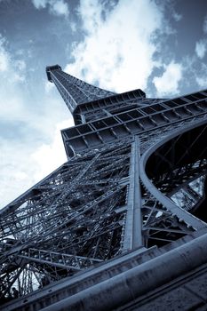 vintage picture of the eiffel tower - paris - france