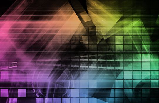 Virtual Technology with Data Network Stream Art
