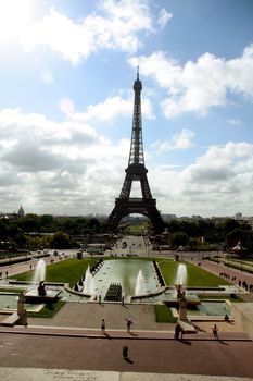 Capital of France - Paris. The Eiffel Tower and Champ de Mars. The view from the Trocadero.