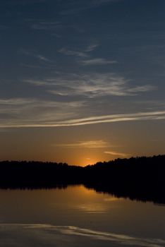 Beautiful sunset reflecting of water 